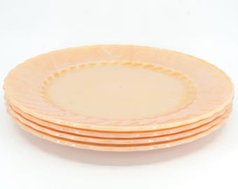 Vintage Fire King Peach Lustre Bowl Set: Mid-century Anchor