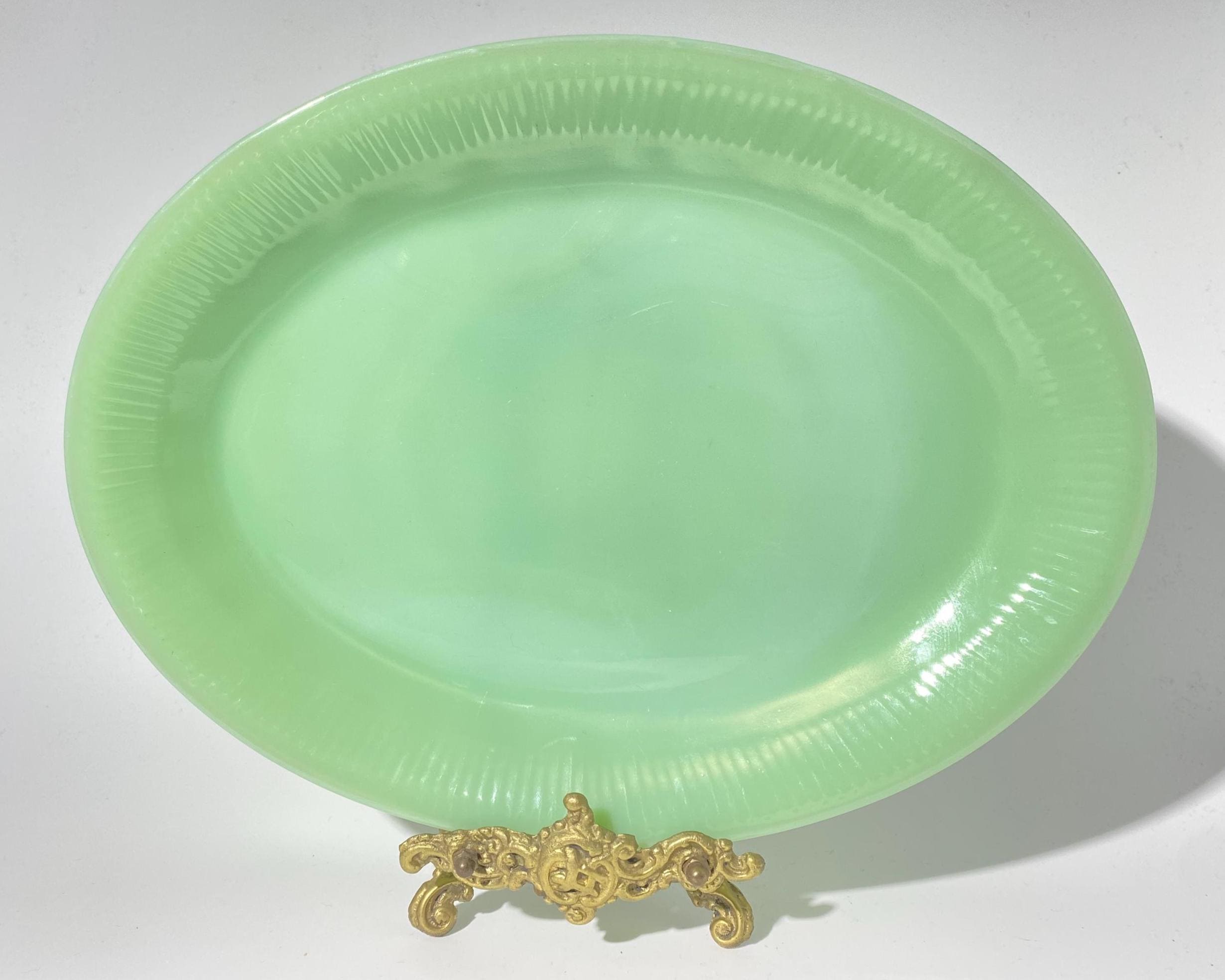 FIRE KING Jadeite Jadite Jane Ray Serving Plate Platter 12 Inches