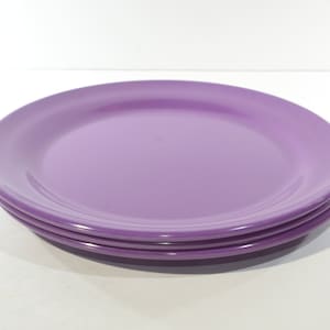 Vintage MELMAC Set of 3 DURAWARE dessert plate purple 7 inches melamine Canadian Melmac 350 made in Canada