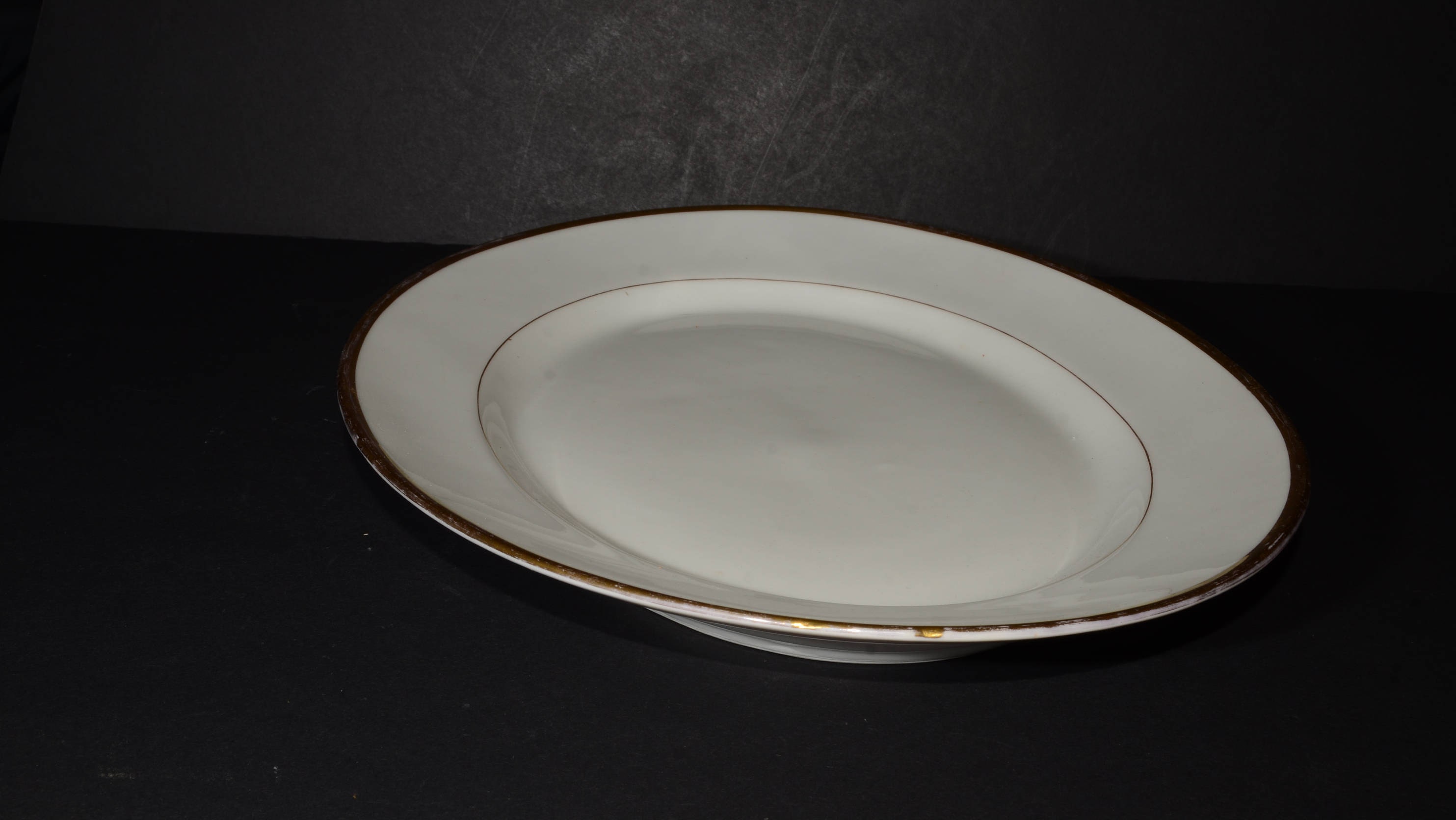 Antique LIMOGES White China Serving Plate With Gold Edging B Etsy