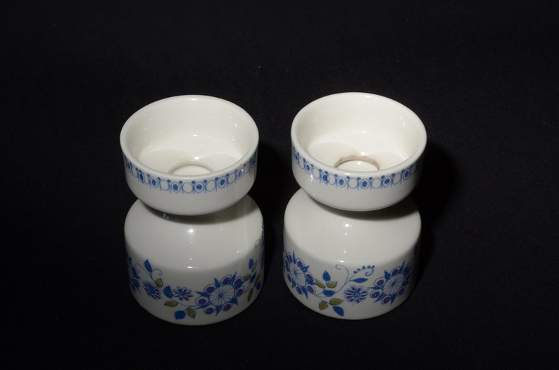 candle holder candlestick Norway Figgjo midcentury Turi Gramstad rare One pair vintage 1960s Lotte burn marks