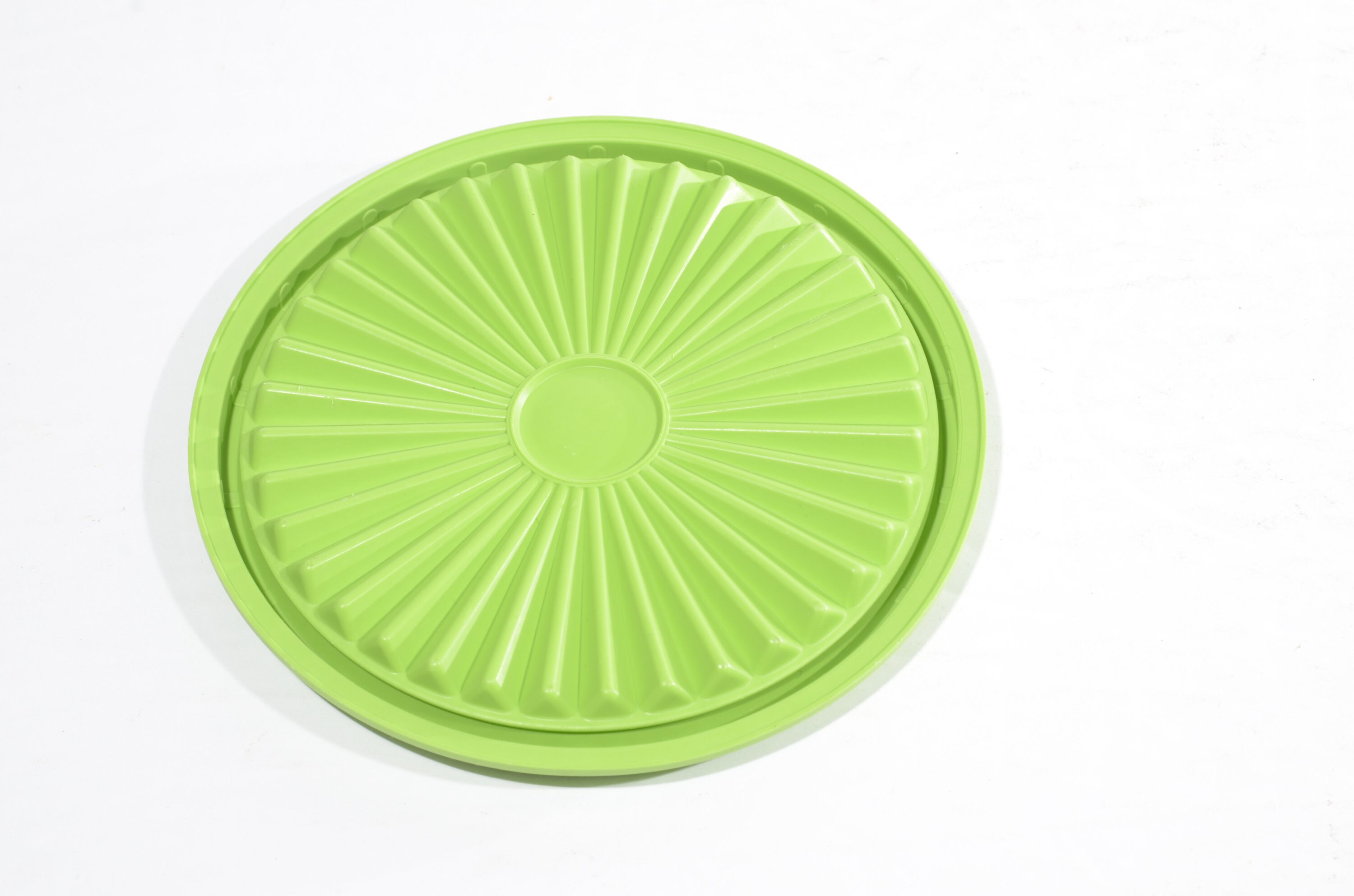 Vintage TUPPERWARE Green Lime Apple Green Round Canister 1297