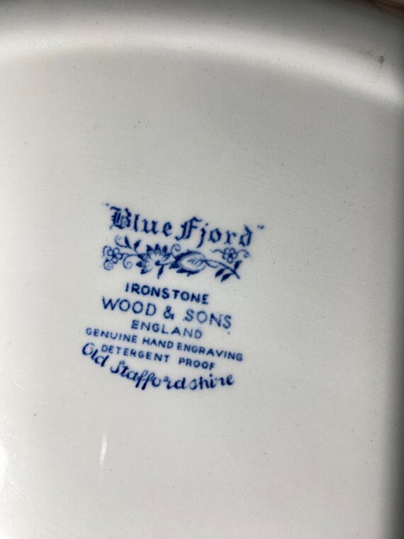 Blue Fjord by Wood and Sons Serving Plate Platter 12.5 Inches Blue