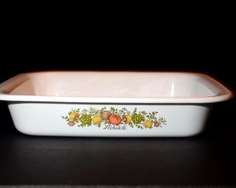 CORNING WARE Vintage Spice of Life Roasting pan L&#39;Echalote A21 Rectangular Casserole Dish Spice of Life Extra large handles
