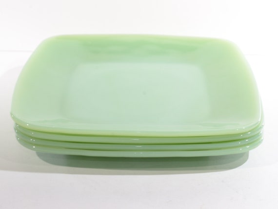 Fire King Charm Jadeite Set of 4 Luncheon Plate 8 1/4