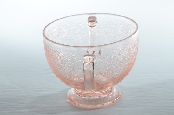 HAZEL ATLAS GLASS Co ピンク デプレッション グラス シュガーボウル