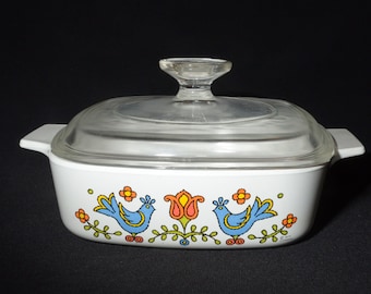 CORNING WARE ブルー コーンフラワー キャセロール A1B ガラス蓋付き