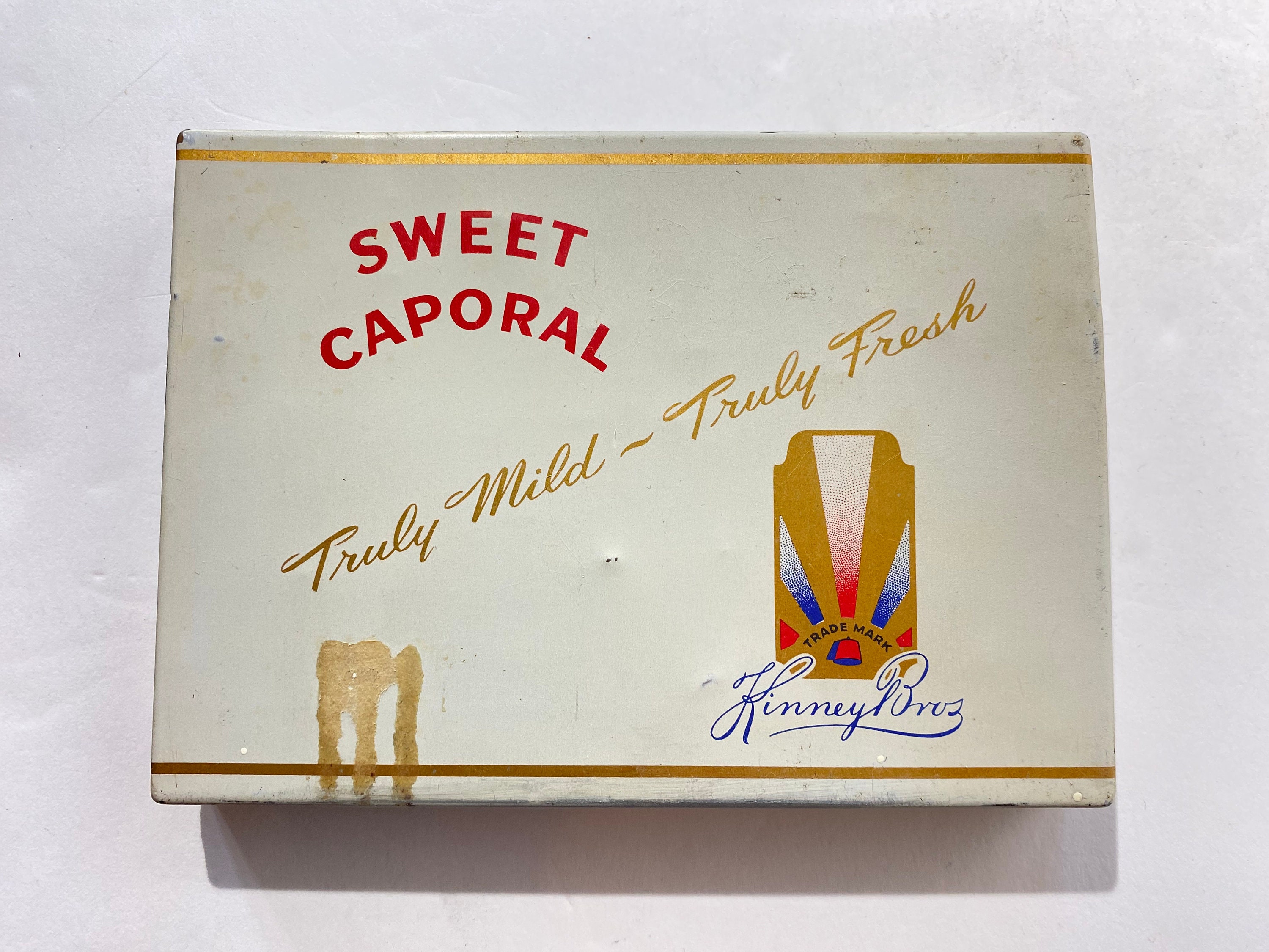 Vintage Advertising SWEET CAPORAL Cigarette Flat 50 Tobacco Tin