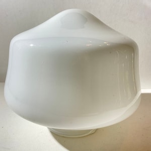 Vintage milk Glass Light Globe Ceiling Light round school house industrial dome cover approx. 6&quot; tall 7 inches in diameter white excellent