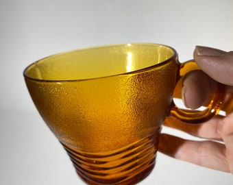 Lot De 4 Tasses à Café Duralex Vintage – Jaune Intérieur Blanc – Parfait état