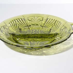 INDIANA GLASS Green glass relish dish platter 2-part divided candy dish vintage green glass two part avocado green dish