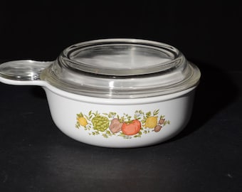 CORNING WARE Spice of Life  Grab It Casserole 550 ml P150B Glass Lid Covered Casserole Dish Pyroceramic Pyrex SOL Vintage