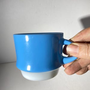 FIRE King Set of 4 Blue Mosaic Coffee cup Tea cup and saucer set Vintage Milk glass Set teacup USA Anchor Hocking zdjęcie 4