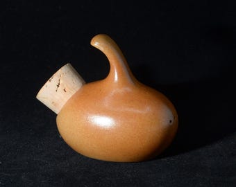 ヴィンテージシェーカー セルヴァル アート陶器 茶色陶器 ガエタン・ボーダン コルク 卵形 希少なコレクターズアイテム カナダ オーバル シアル