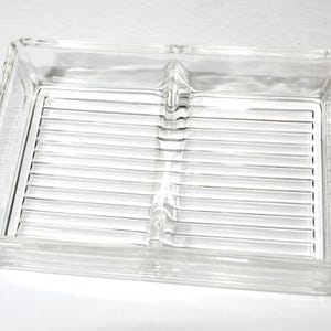 depression glass cigarette holder Anchor Hocking Glass Clear Depression Glass Vintage Cigarette Box / Card  Holder Made in USA