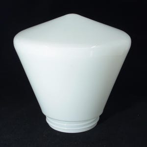 Lámpara de techo de vidrio esmerilado vintage, redonda, de estilo escolar, de estilo industrial, de aproximadamente 19 cm de alto y 20 cm de diámetro, color blanco.