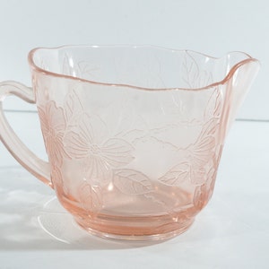 Dogwood MacBeth-Evans Pink Depression Glass creamer thin pink glass jug mint condition Apple Blossom Wild rose flower