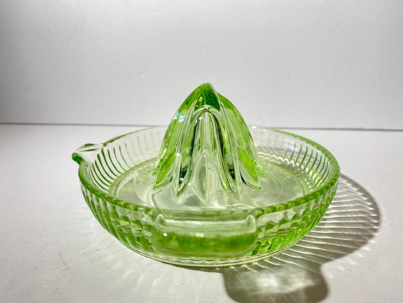 Green Depression Glass Lemon Juicer Juice Reamer Lemon Etsy