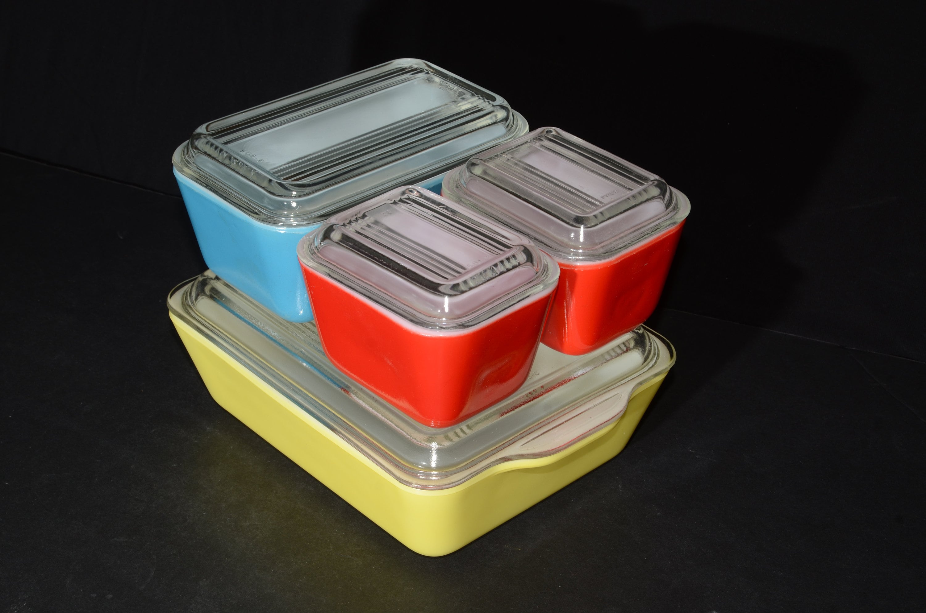 PYREX Primary Full Set Fridgie Lid Fridge Vintage Pyrex Set Etsy Canada