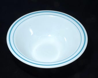 Miska do sałatki PYREX Teal Blue Double Band Stripe Border Rim Vintage Pyrex Corning 1950s Kitchen Vintage bowl USA 716