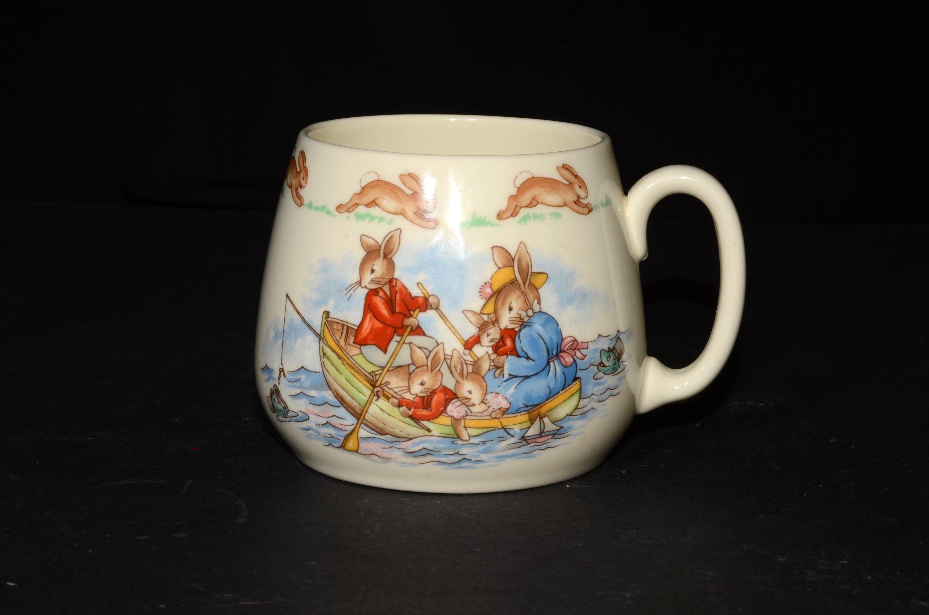 Bunnykins Doulton tazza Vintage Made in England Stoviglie per bambini Bone China Regalo per neonati Regalo di Pasqua