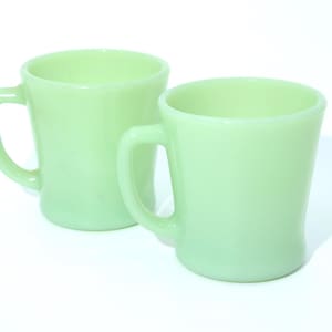Set of 2 FIRE KING Jadeite Coffee Cups Collectible Fire King