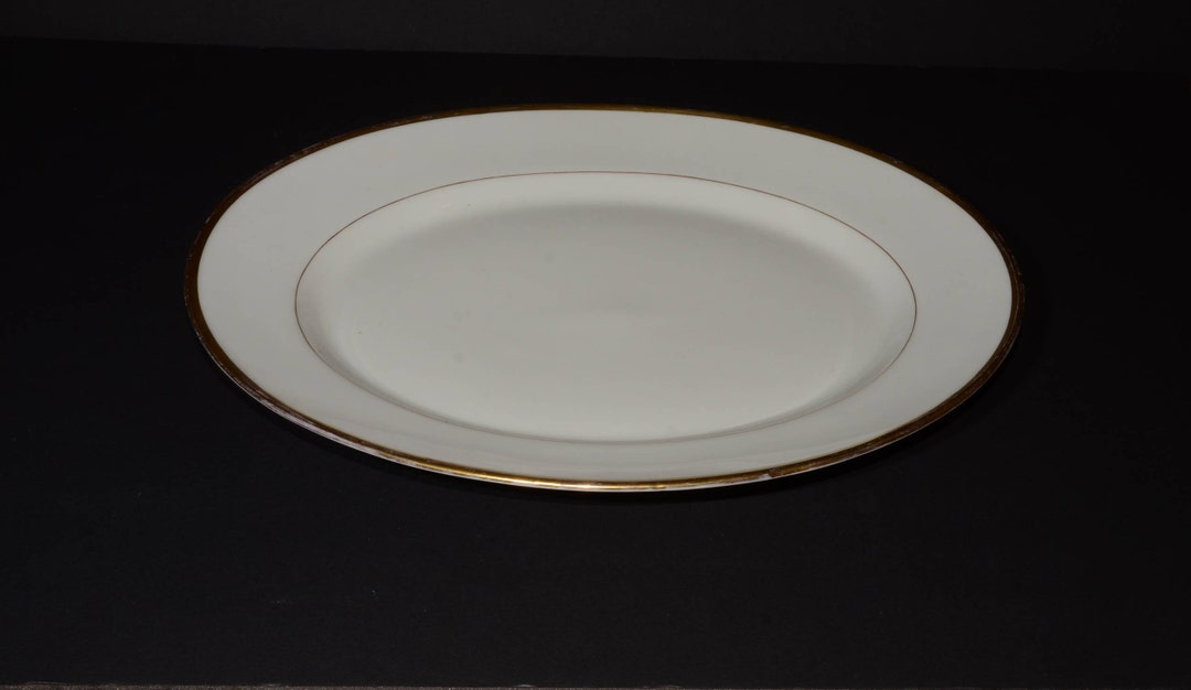 Antique LIMOGES White China Serving Plate With Gold Edging B & Etsy