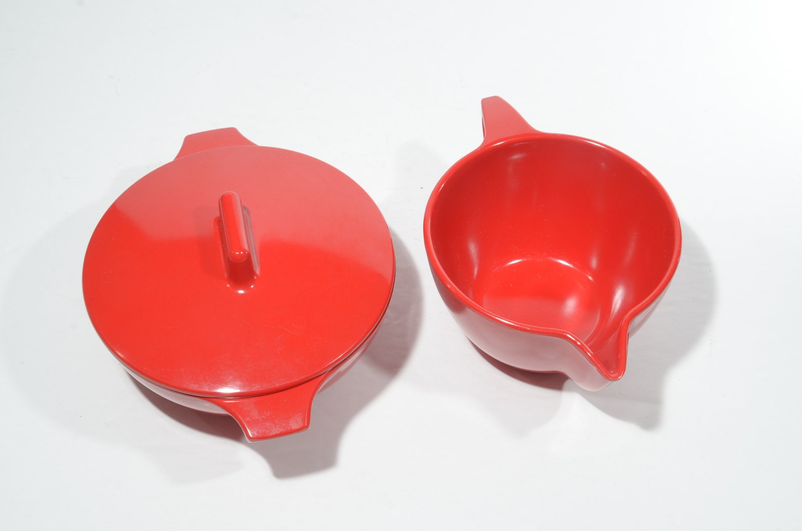 Vintage MELMAC Red Creamer and Sugar Bowl With Lid by GPL Etsy