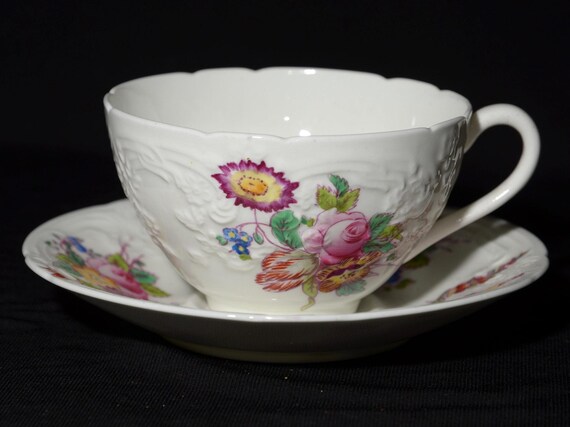 COALPORT セーブルグループ フラットティーカップ＆ソーサー イギリス 