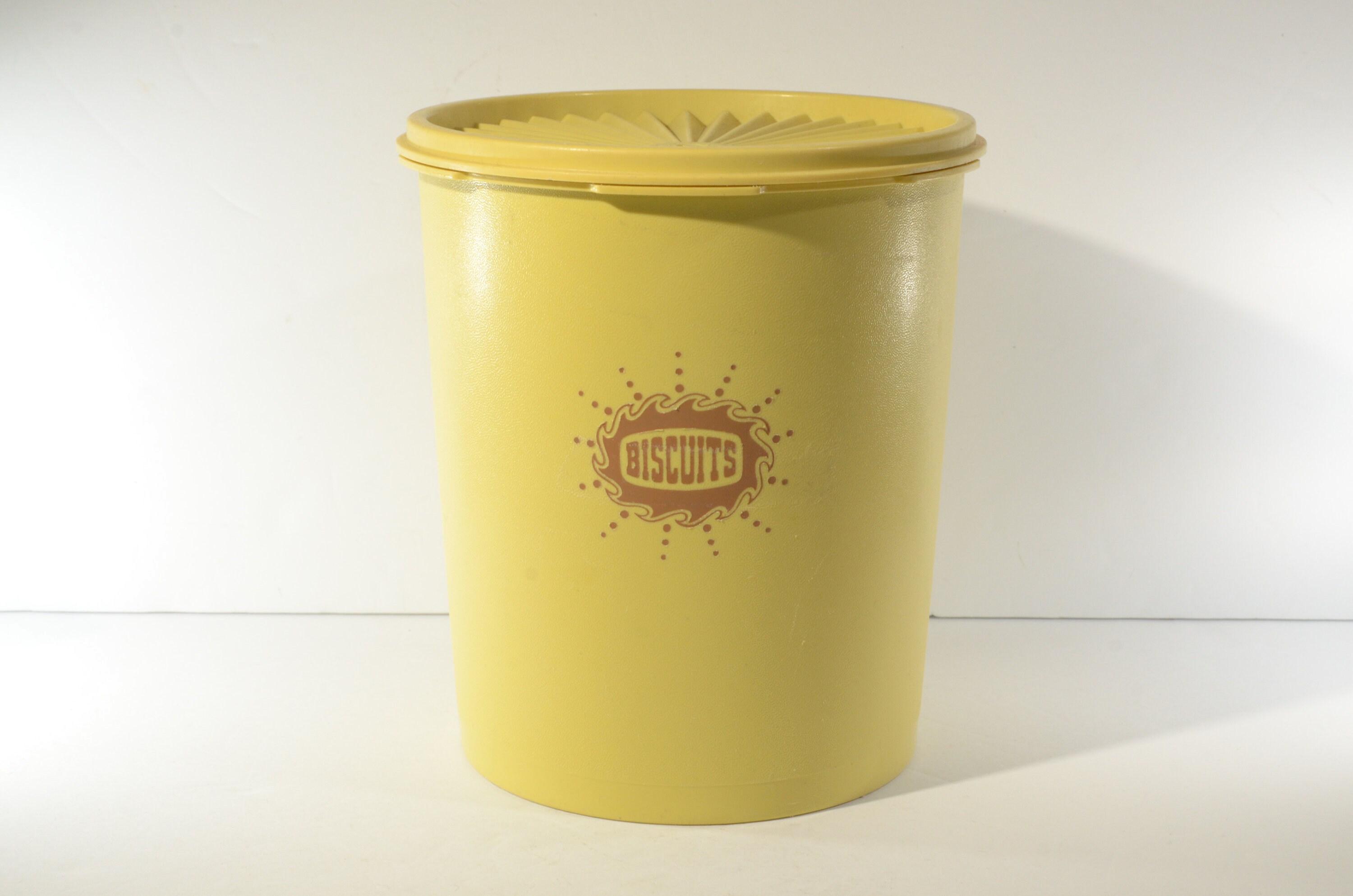 TUPPERWARE Keksdose Kekse senfgelb Sunburst Servalier 807 Schnappdeckel 808 gelb