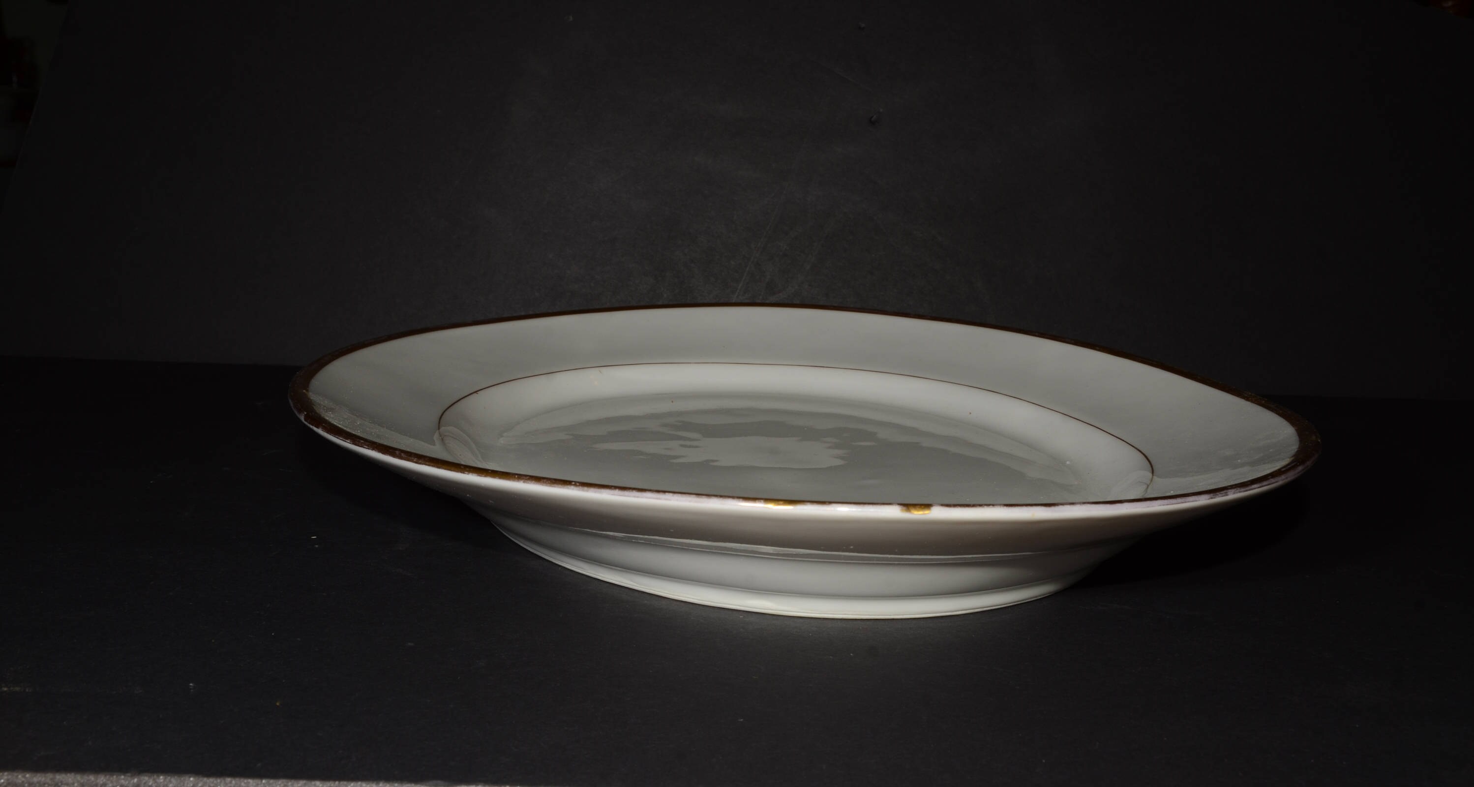 Antique LIMOGES White China Serving Plate With Gold Edging B Etsy