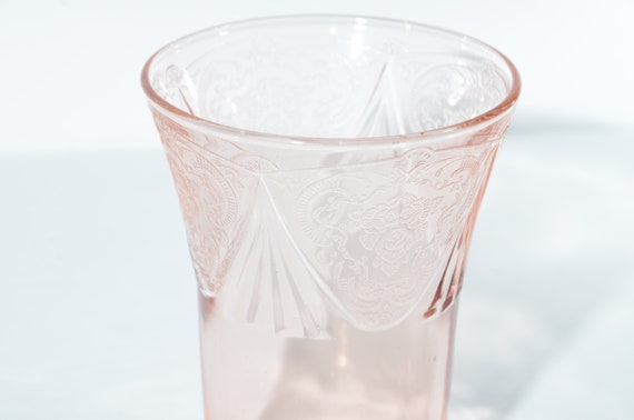 HAZEL ATLAS GLASS Co Royal Lace Pink Depression Glass Tumbler 4 1