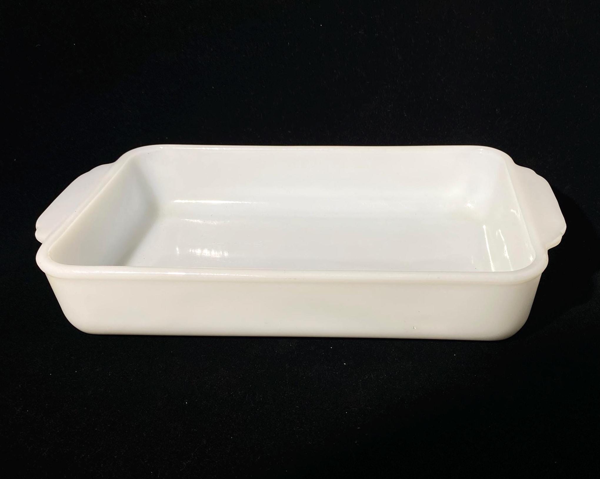 Fire King Milk Glass Opal White Rectangular Baking Casserole Dish