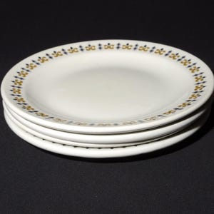 Set of 4 Vintage Grindley Normandie dessert plate 7 inches restaurant ware vitrified England ironstone hotelware Alpha blue htf