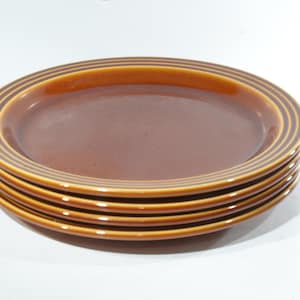 Set of 4 HORNSEA Heirloom 1975 small plate 6.75" D Vintage Pottery by John Clappison dessert side plate bread England ceramic CRAZING