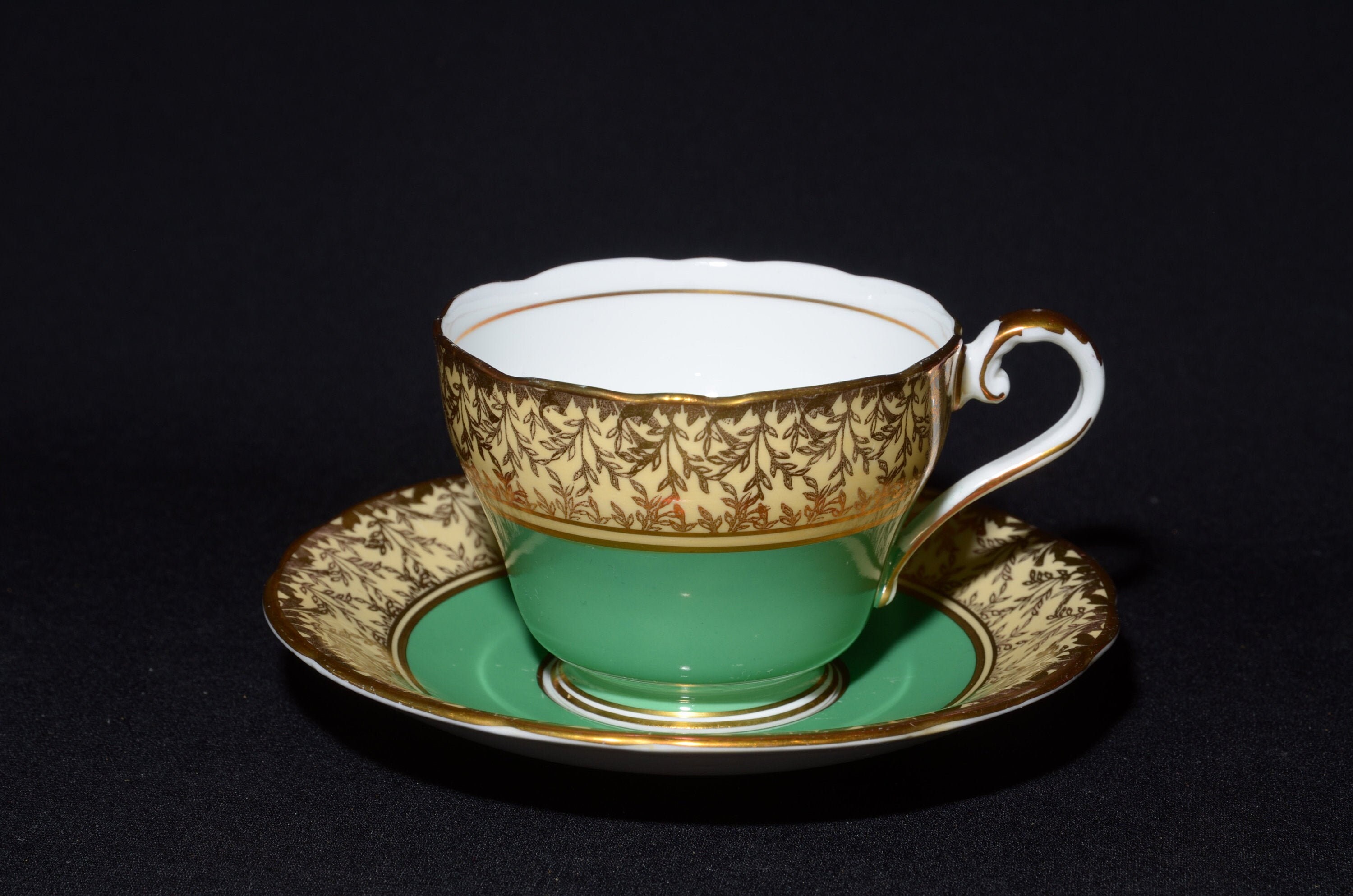 AYNSLEY ヴィンテージ グリーンバンド ゴールドフォリッジチンツ