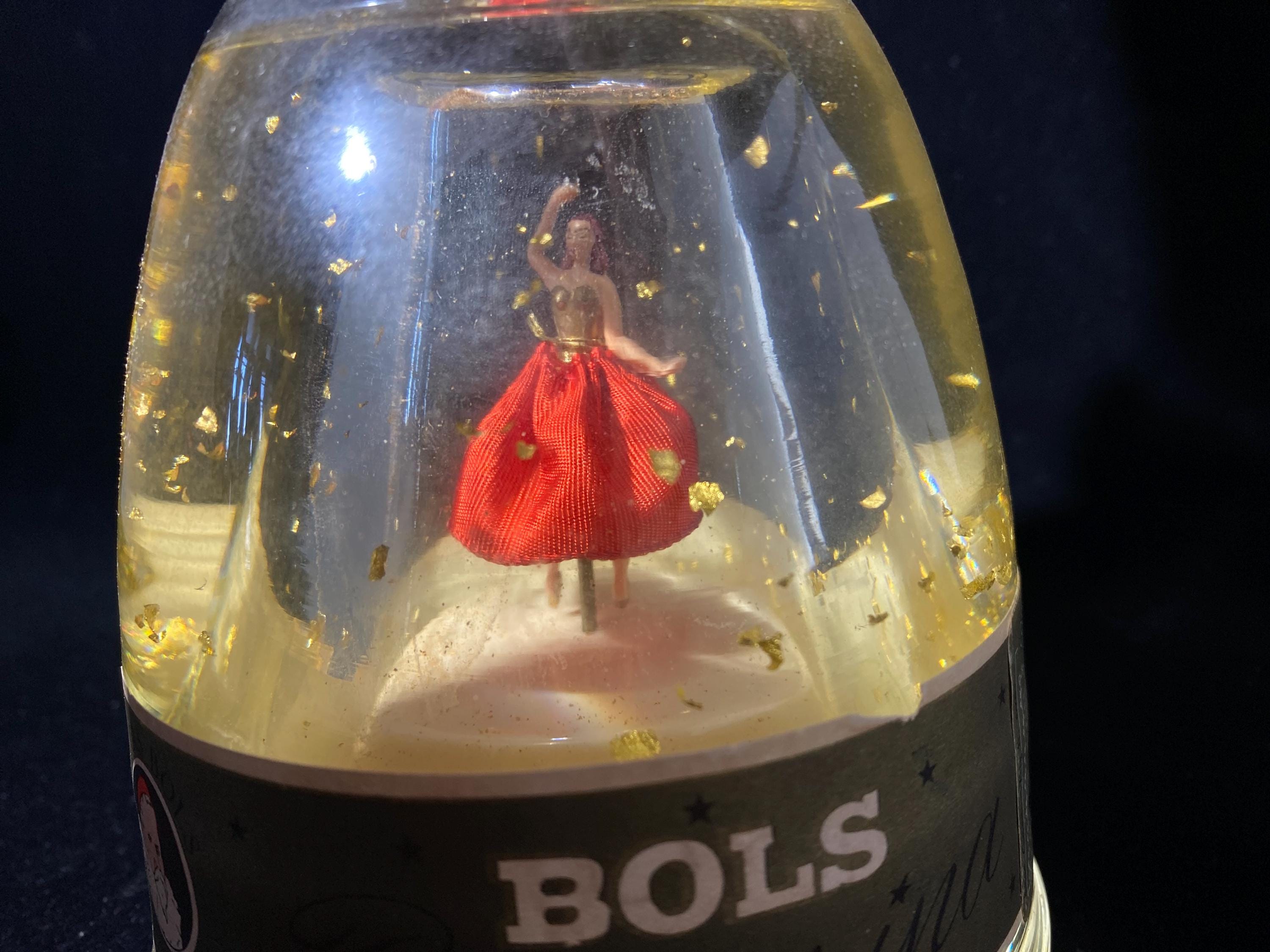 【超々希少】BOLS ボルス バレリーナ 金箔スノードーム オルゴール 旧ボトル ボルス ゴールドフレーク バレリーナボトル 音楽再生機能付き ミッド
