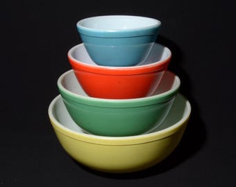 PYREX Horizon Blue Set of 3 Bowls 401 402 and 403 Vintage Pyrex