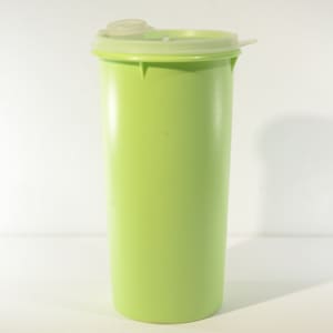 Vintage TUPPERWARE lime green 261 Drink Keeper Handolier 48 oz Pitcher 9 inches Container Pour-all Seal w/cap/flip top lid pour spout Canada image 1