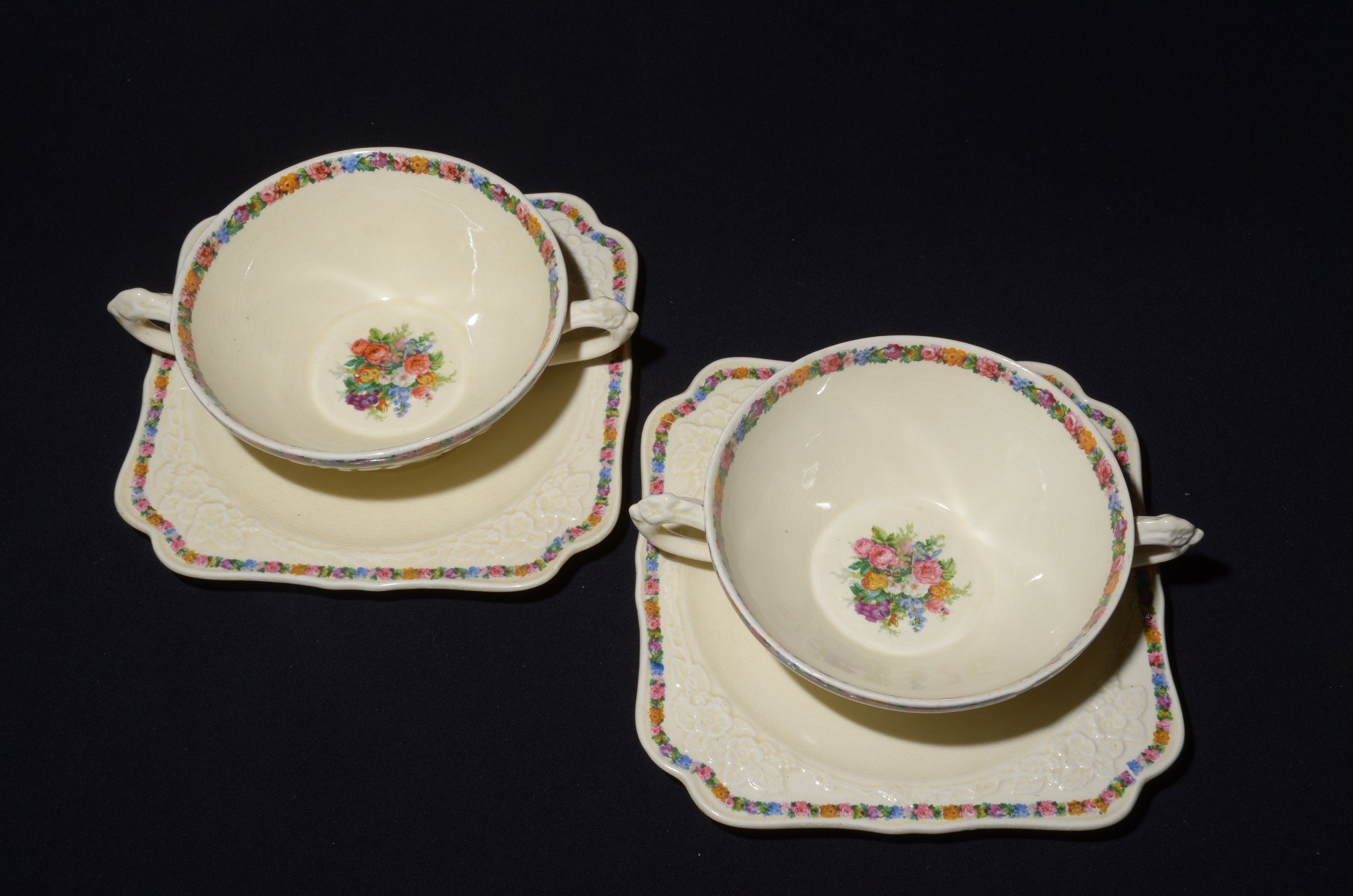 【国内正規総代理店アイテム】 Set of 2 CROWN DUCAL Gainsborough Soup Cup and Saucer Soup 食器