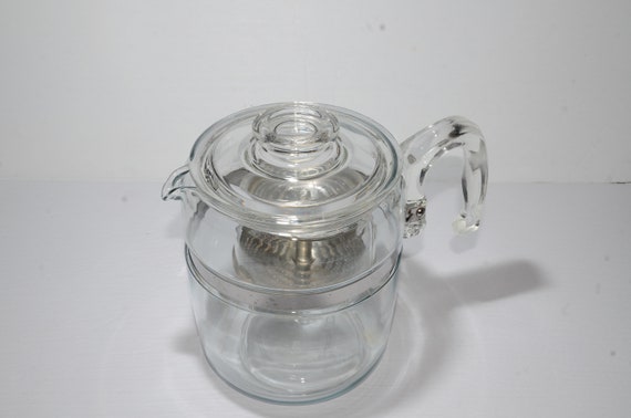 Vintage PYREX 7759 Flameware Glass Coffee Percolator Pot 9 Cup