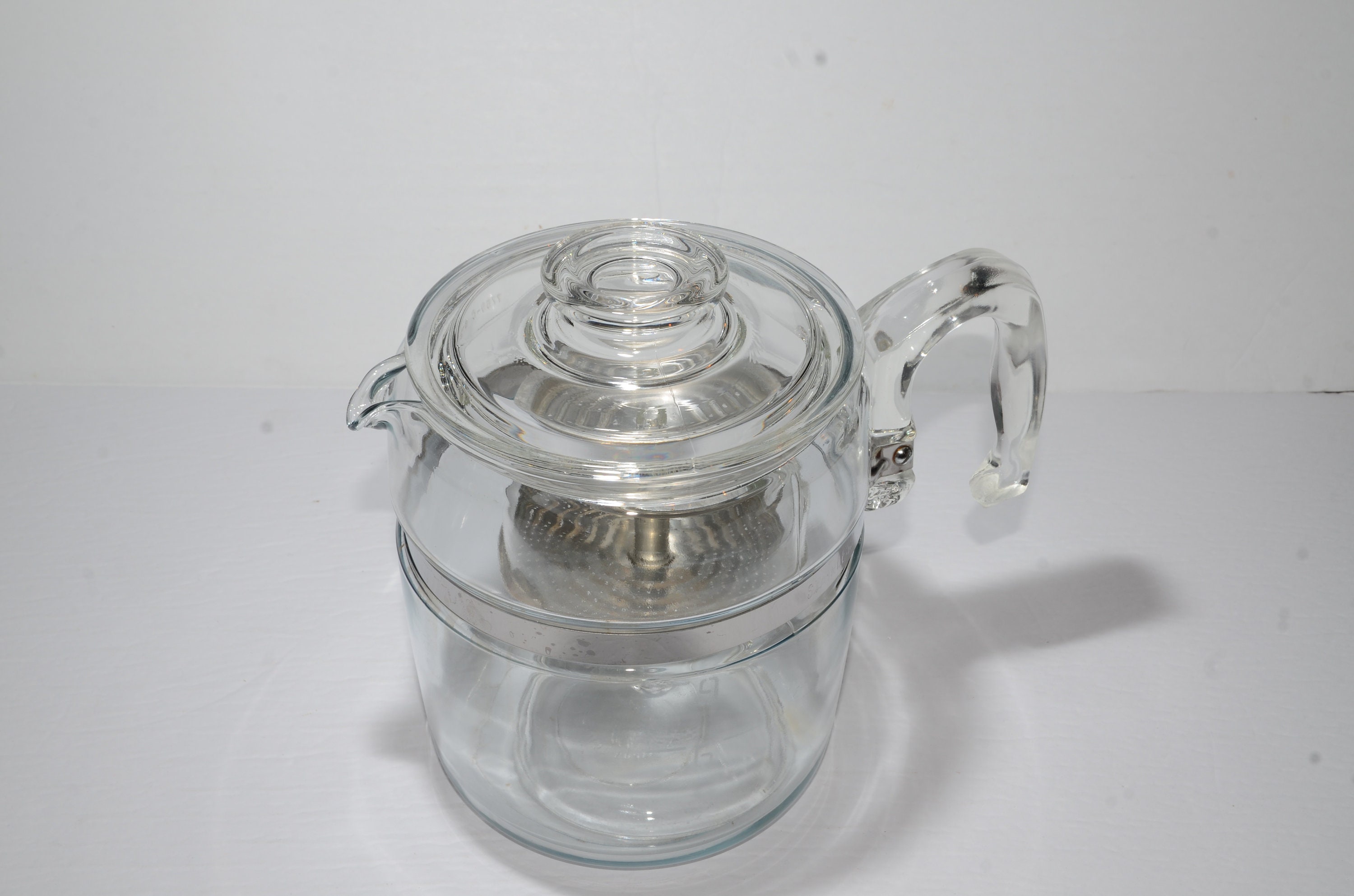 PYREX Flameware 4 Cup Glass Coffee Pot Coffee Percolator All Parts 7754  Vintage Coffee Carafe Retro by Corning Tea Pot Teapot 