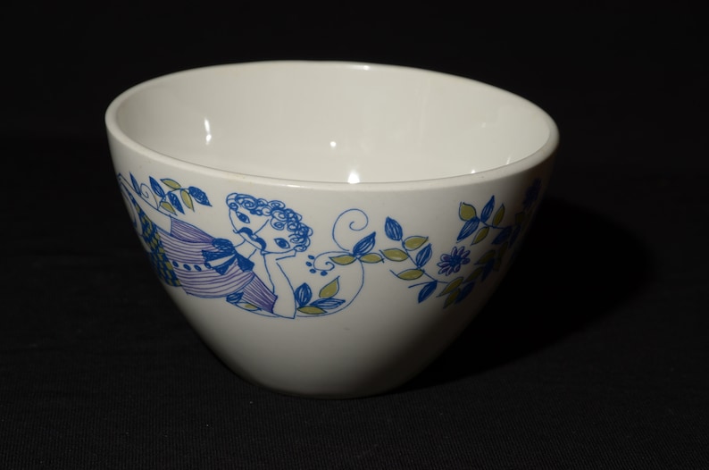 soup bowl 5 inches blue,vintage,midcentury,Turi Gramstad Figgjo Lotte Norway rare fruit bowl bowl cereal bowl