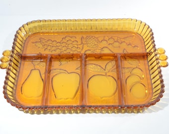 インディアナ グラス ヴィンテージ ゴールデン アンバー カーニバル