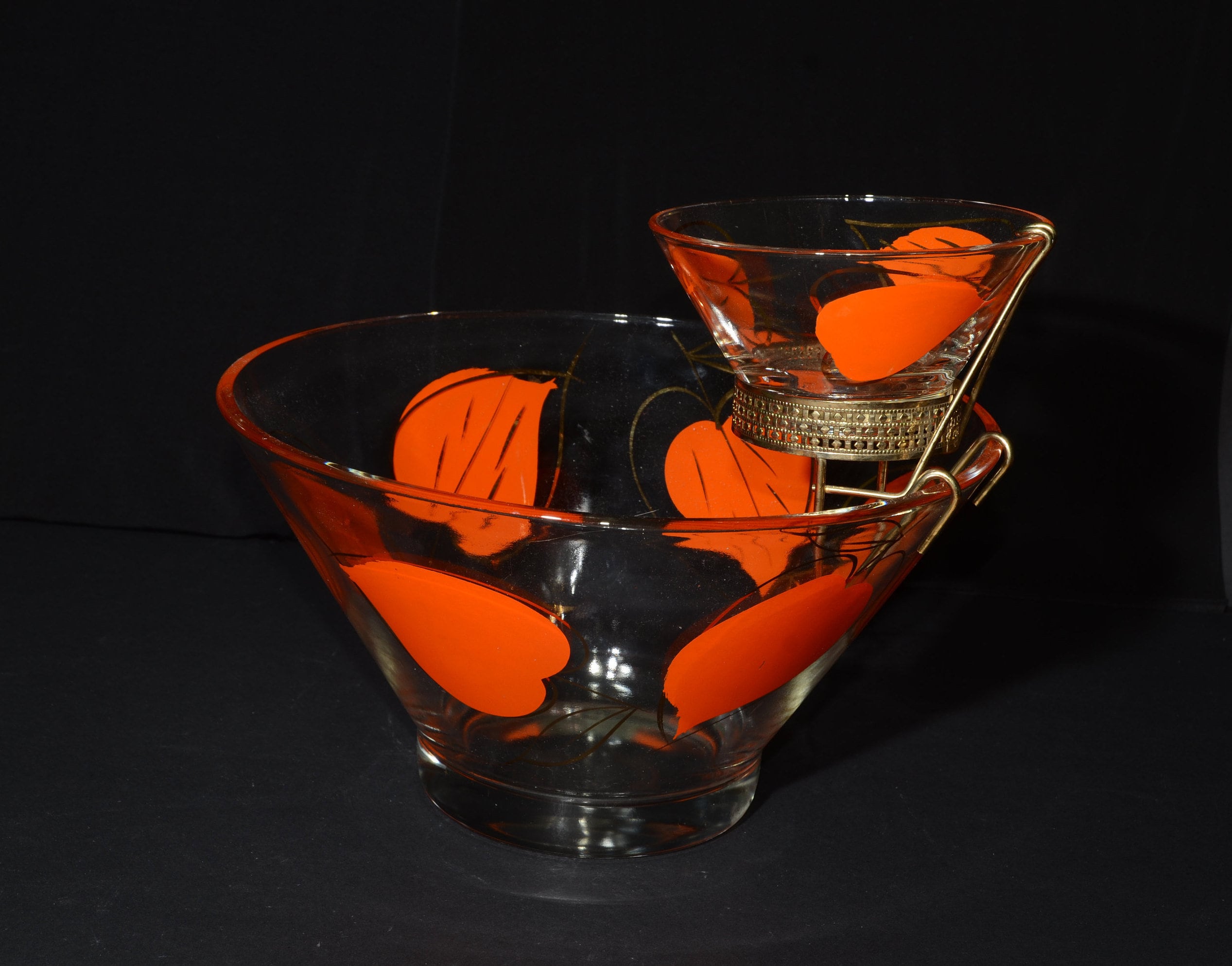 Vintage ChipnDip set Vintage 50s Chip and Dip Set Glass Etsy