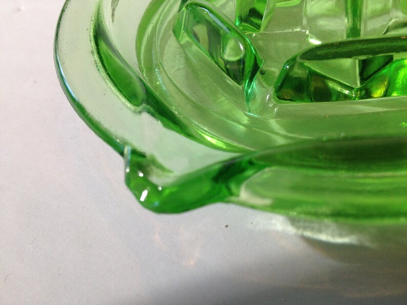 Uranium Glass Lemon Juicer Green Depression Juice Reamer Lemon Etsy