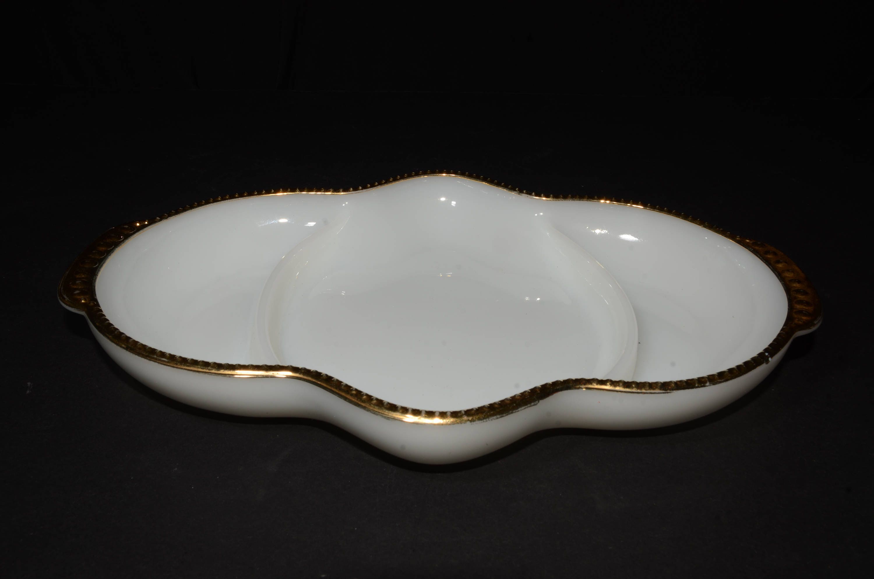 Vintage FIRE KING White and Gold Trim Anchor Hocking 3 Etsy