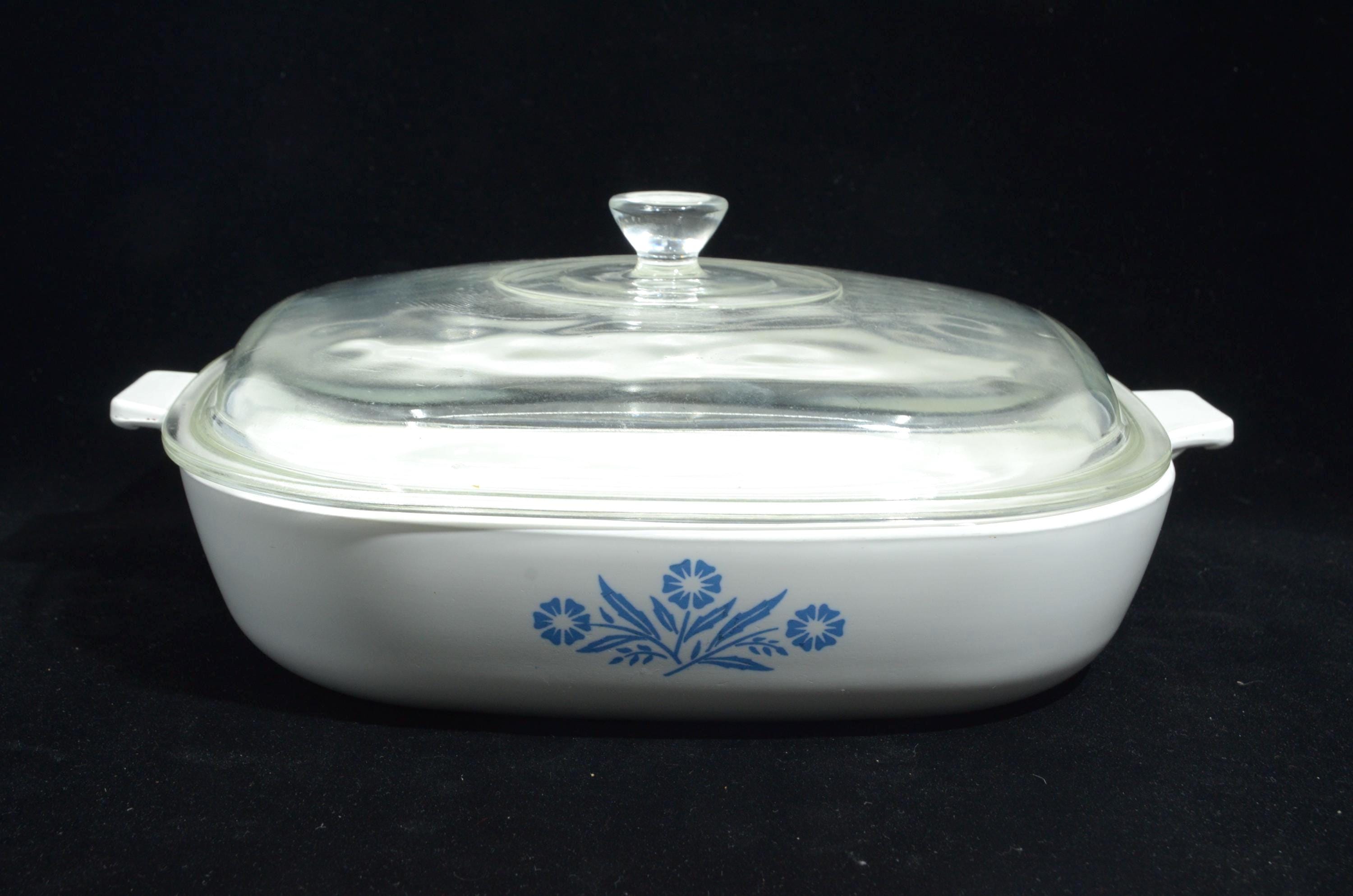 CORNING WARE コーンフラワーブルー キャセロール ガラス蓋付き