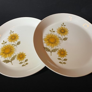 Orange flowers vintage dinner plates - Etsy 日本
