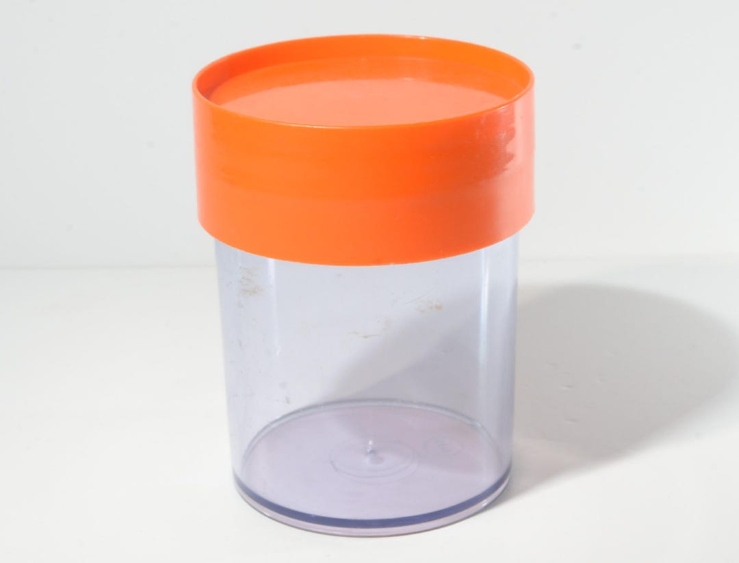 Erik Kold Plast Denmark Small Storage Box Canister Orange Lid 5